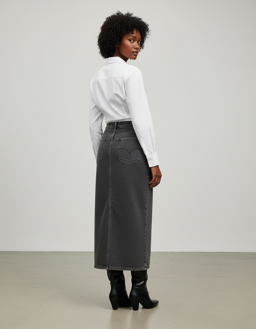 Jupe En Jean Grise Longue