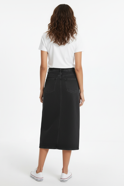 Jupe Jean Noir Longue Chic