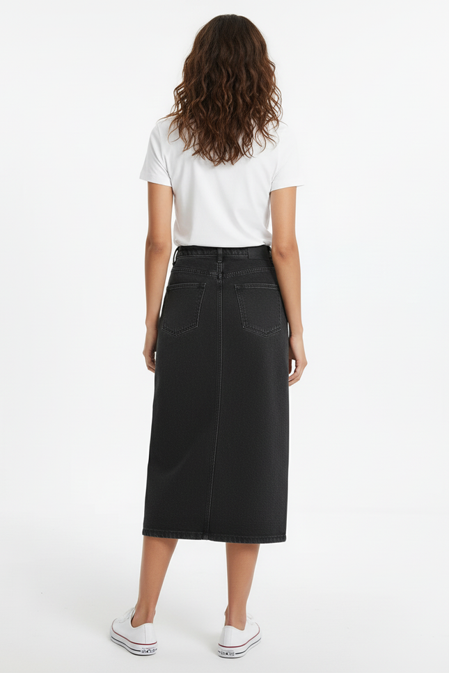 Jupe Jean Noir Longue Chic