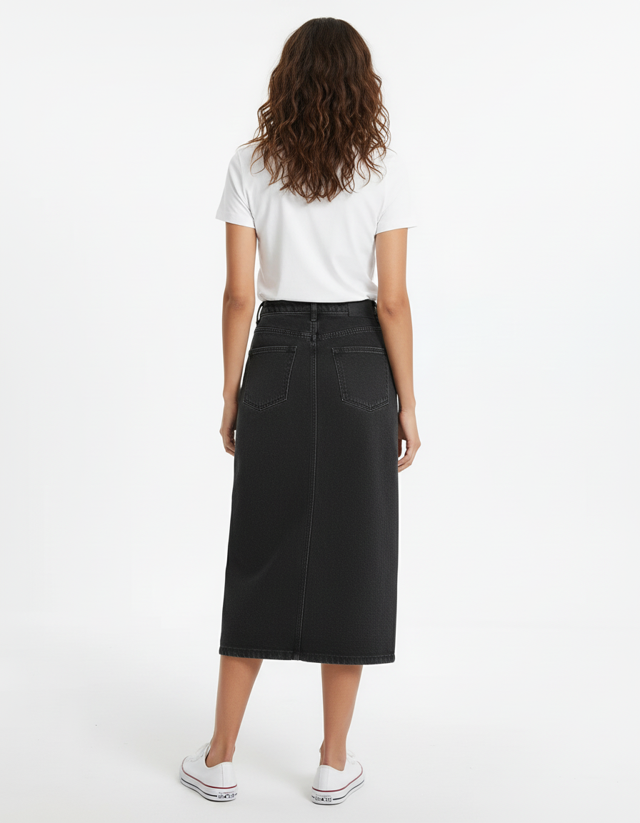 Jupe Jean Noir Longue Chic