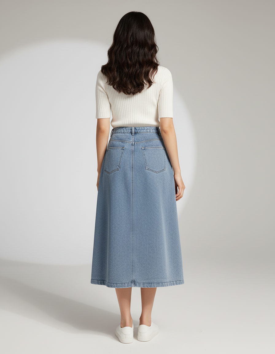 Jupe En Jeans Sans Fente