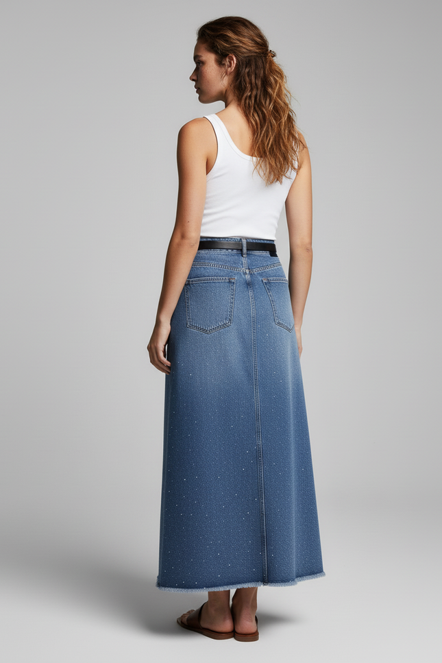 Jupe Jean Longue Pailletée Tendance