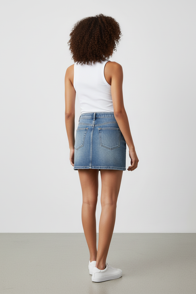 Jupe Jean Mini Vintage Décontractée