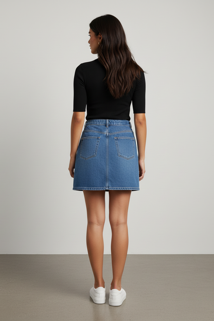 Jupe Jean Mini Bleu Décontractée Streetwear