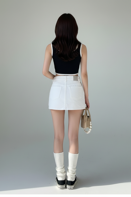 Jupe Jean Blanche Micro Sexy
