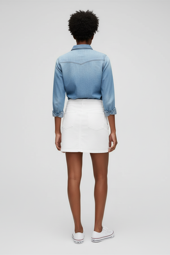 Jupe Jean A-Line Blanche Décontractée