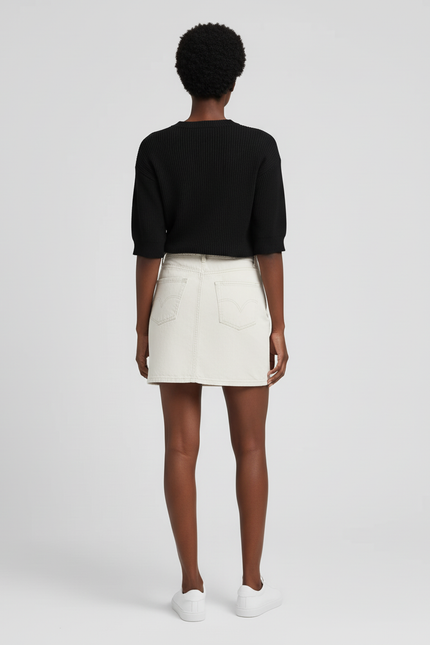 Jupe Jean Crème Courte Décontractée