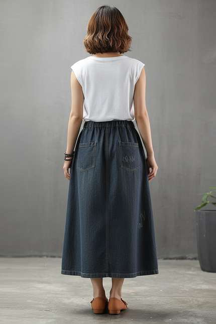 Jupe En Jean Avec Broderie