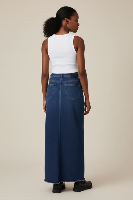 Jupe Jean Longue A-Line Décontractée