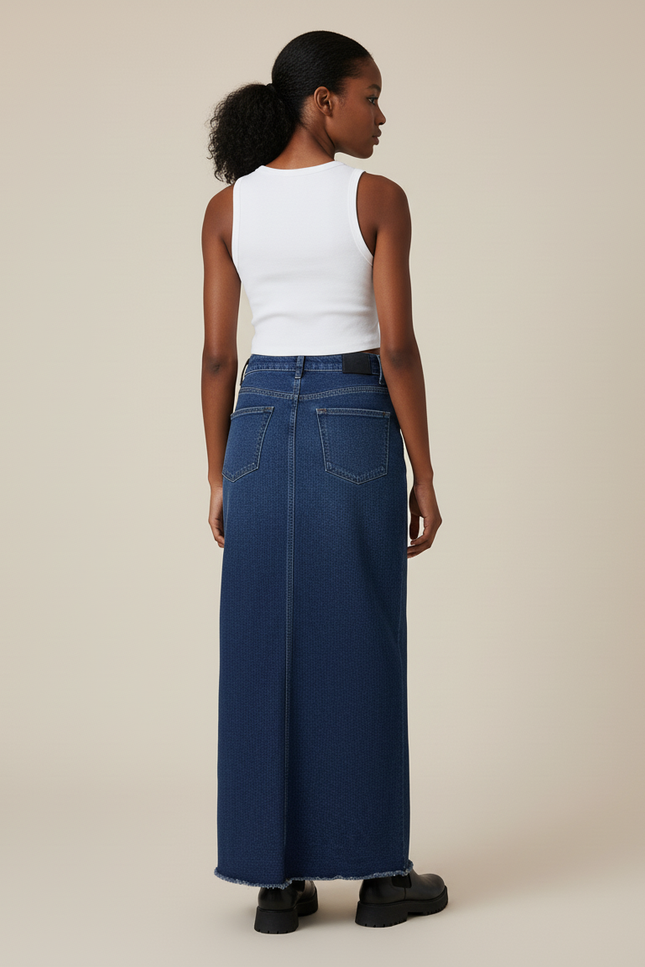 Jupe Jean Longue A-Line Décontractée
