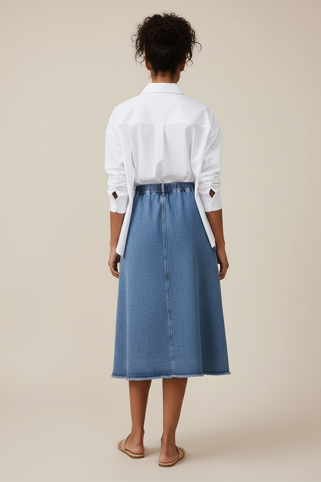 Jupe Jean A-Line Midi Fluide