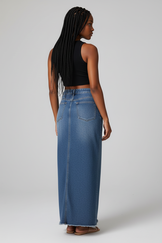 Jupe En Jean Moulante Longue