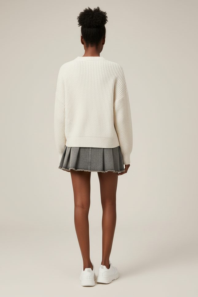 Jupe Jean Gris Délavé Plissée Vintage