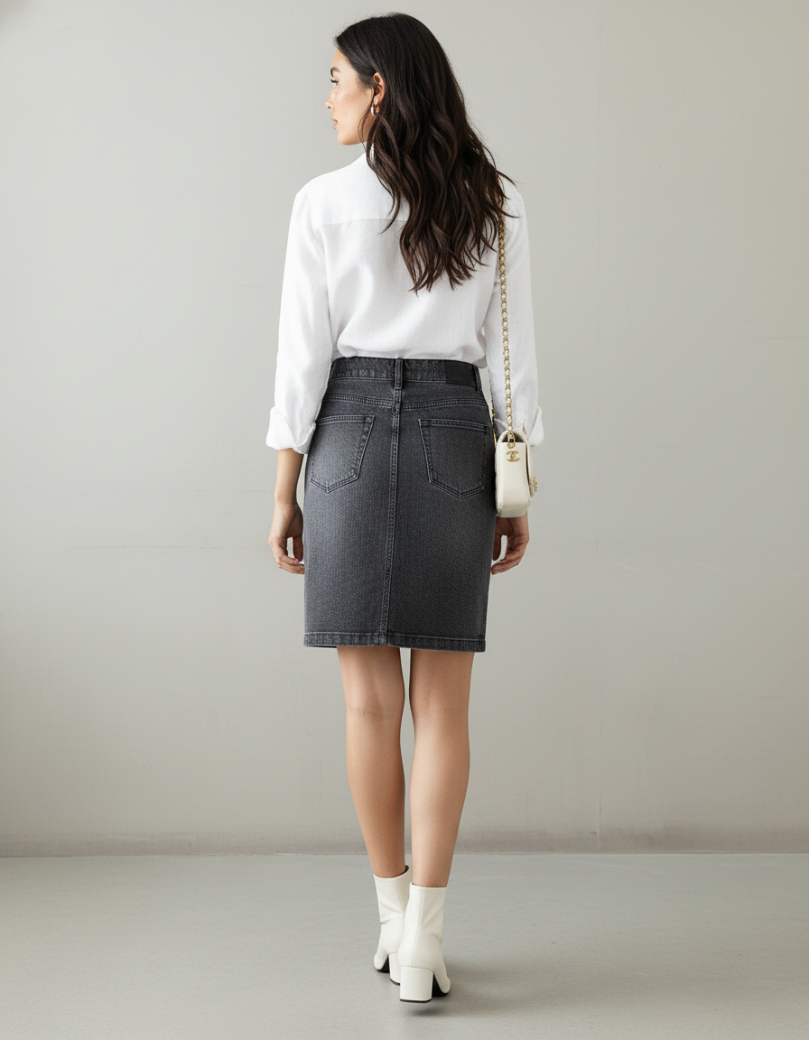 Jupe En Jean Grise Femme