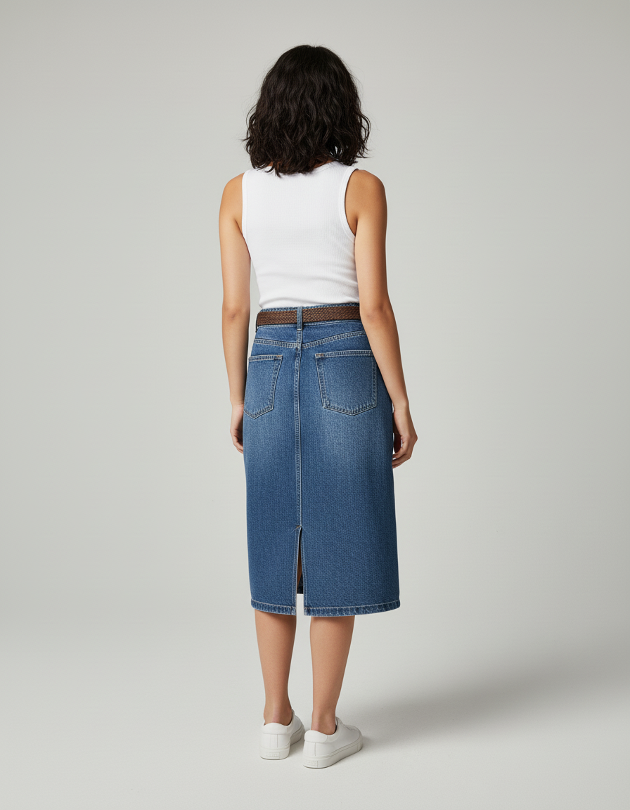 Jupe Jean Brandebourgs Fendue Chic