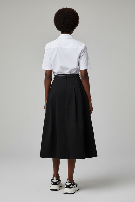 Jupe Jean Noire Plissée Chic