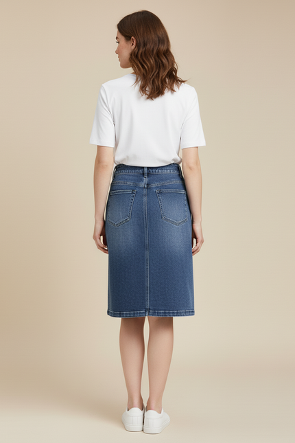 Jupe En Jean Crayon Taille Haute