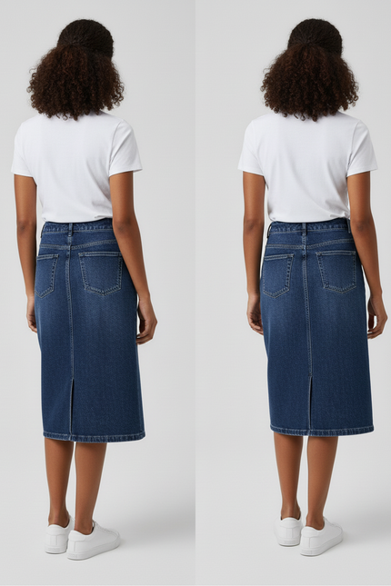 Jupe Jean A-Line Fendue Chic