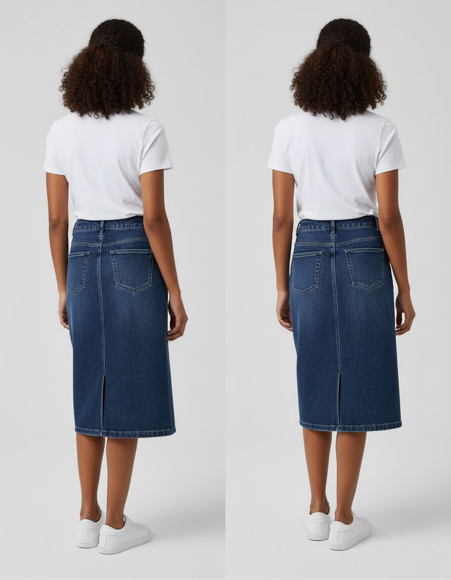 Jupe Jean A-Line Fendue Chic