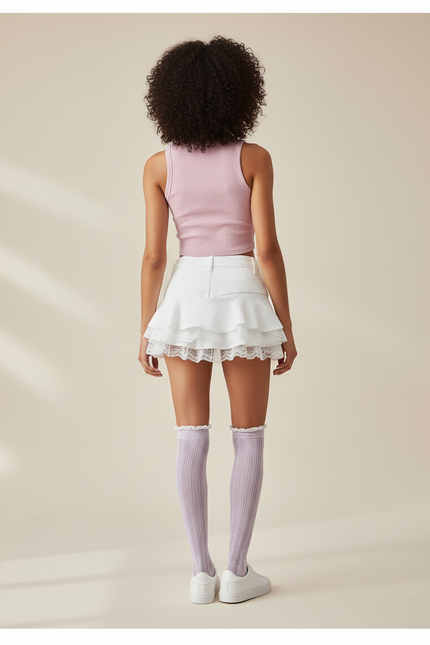 Mini Jupe En Jean Blanche