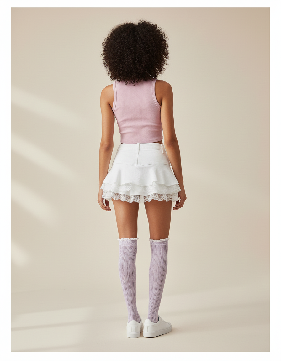 Mini Jupe En Jean Blanche