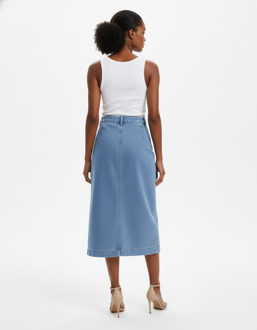 Jupe En Jean Fente Devant