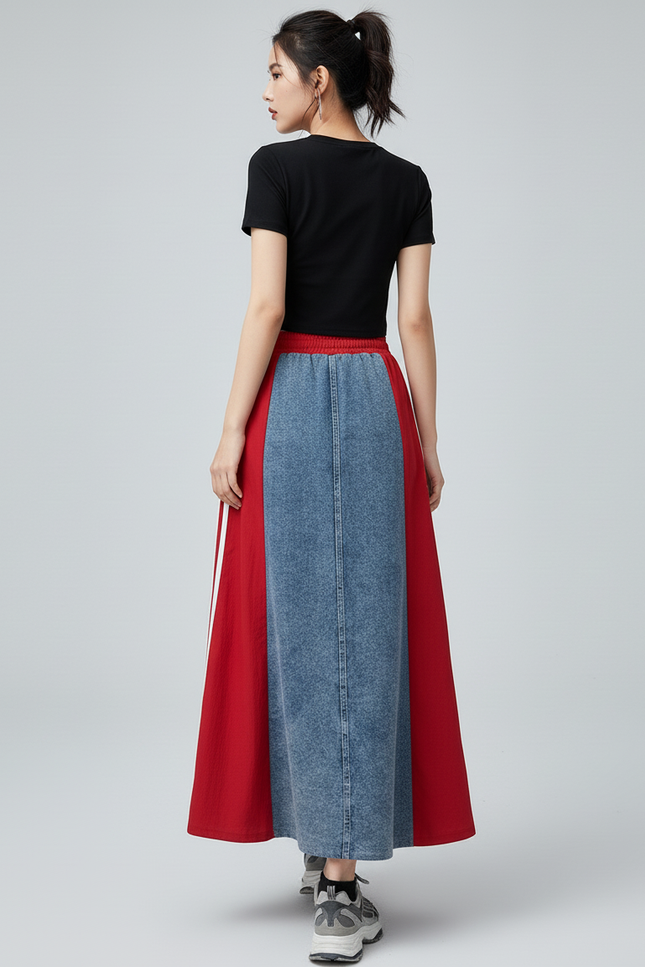 Jupe En Jean Longue Patchwork