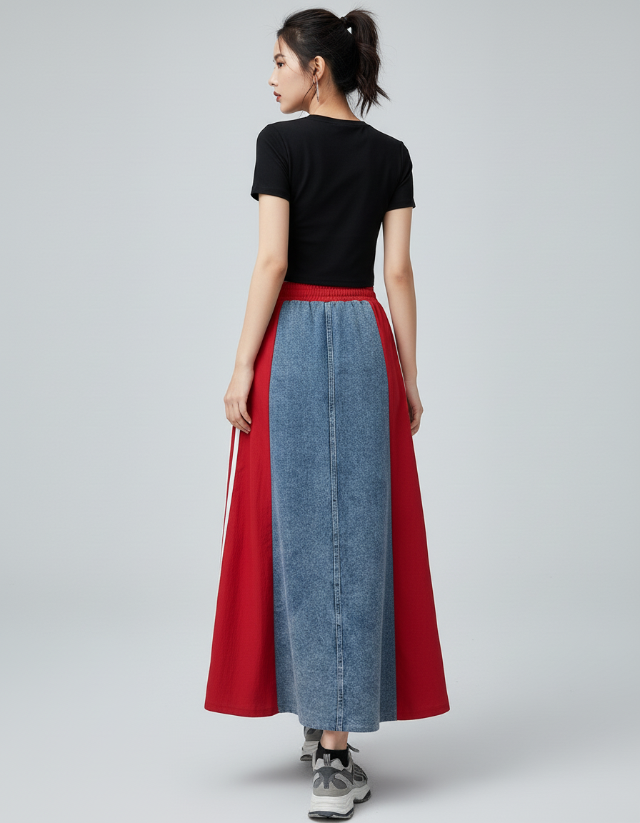 Jupe En Jean Longue Patchwork