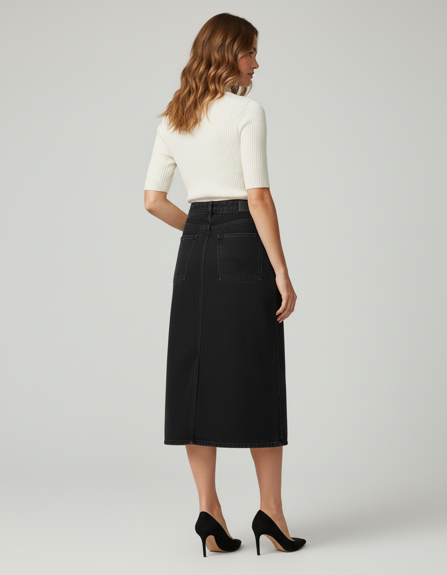 Jupe En Jean Noir Hiver