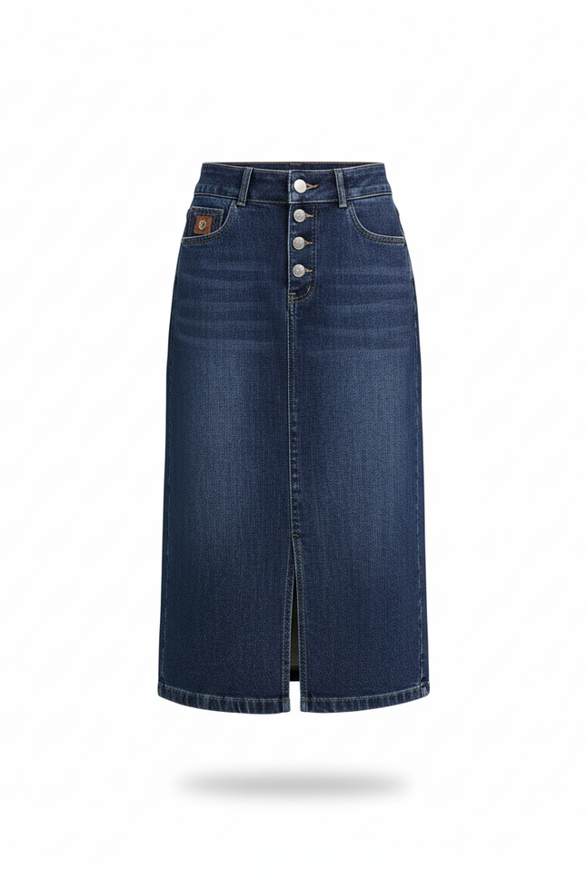 Jupe Jean Taille Haute Fendue Chic