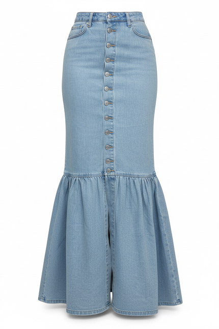 Jupe Jean Sirène Boutonnée Chic