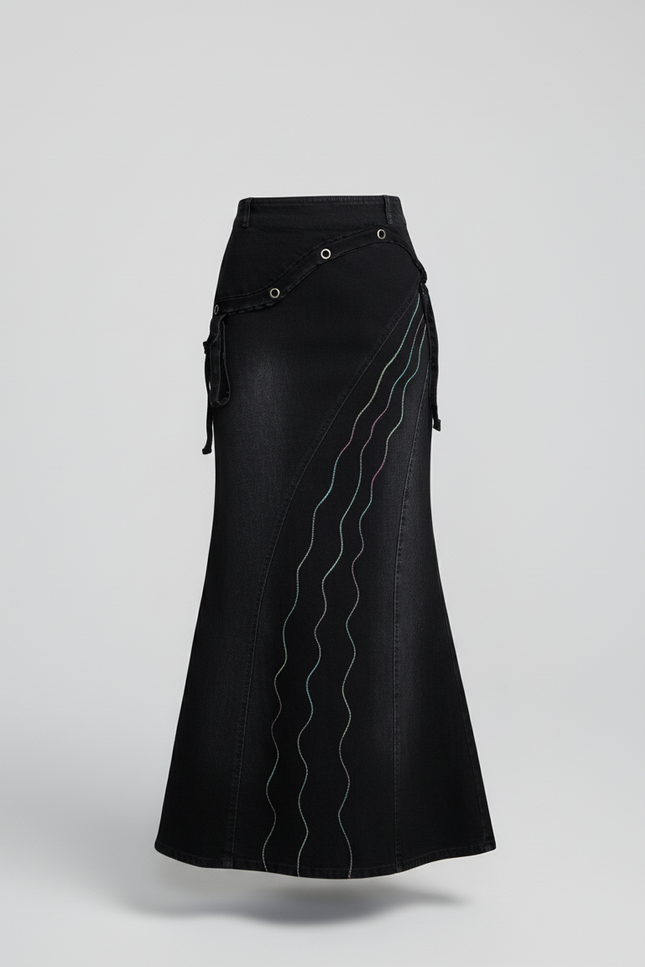 Jupe Jean Noire Sirène Chic