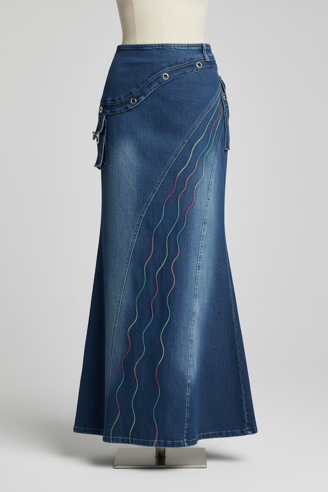 Ensemble En Jean Jupe Longue