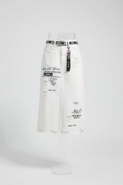 Jupe En Jean Blanche Grande Taille