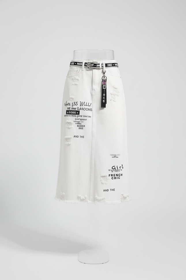 Jupe En Jean Blanche Grande Taille