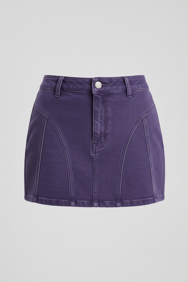 Jupe Jean Violette Mini Décontractée