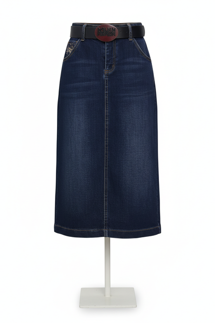 Jupe En Jean Bleu Foncé Longue