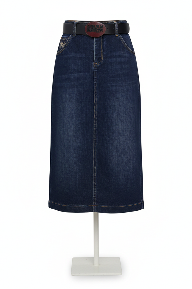 Jupe En Jean Bleu Foncé Longue