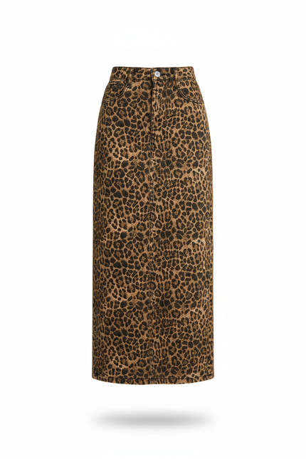 Jupe Longue En Jean Leopard