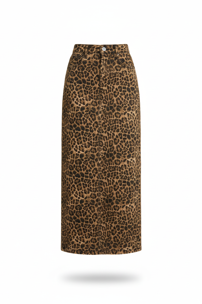 Jupe Longue En Jean Leopard