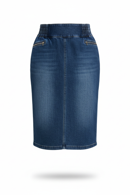 Jupe Jean Bleu Taille Haute Décontractée