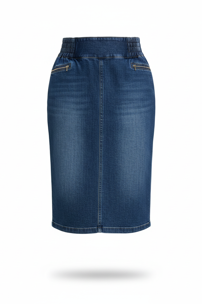 Jupe Jean Bleu Taille Haute Décontractée