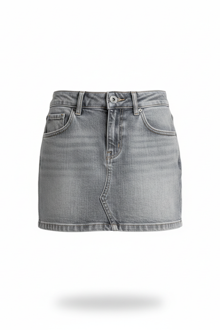Jupe Jean Gris Mini Décontractée