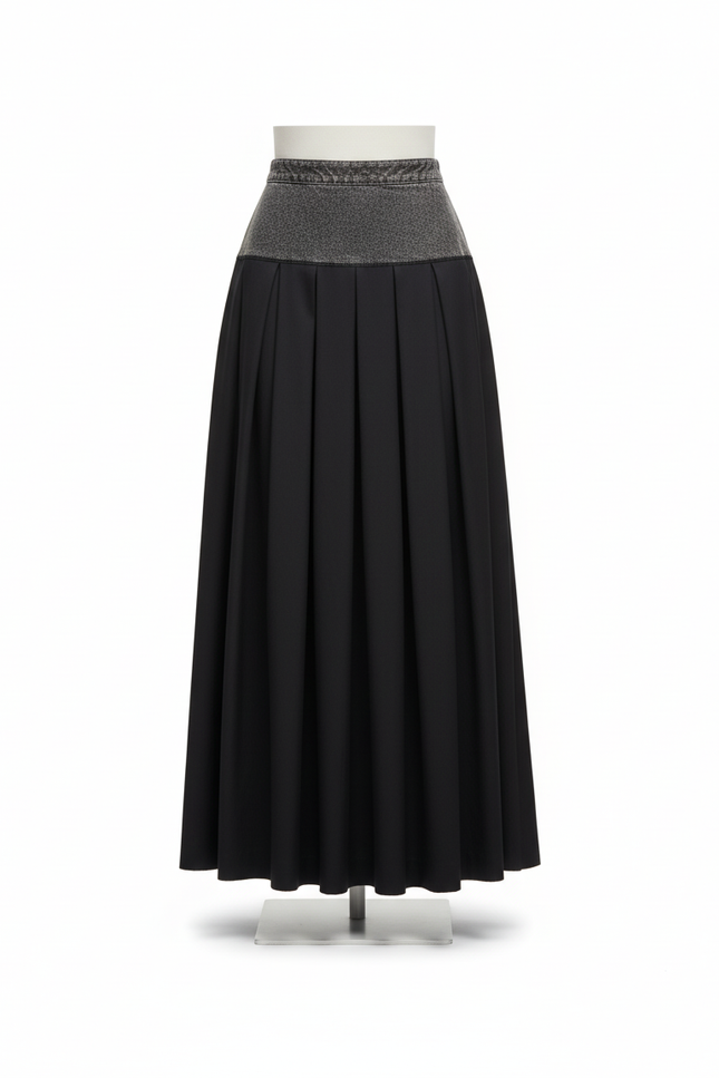 Jupe Jean Patchwork Plissée Chic