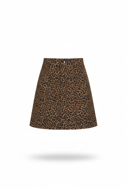 Jupe Jean Léopard Taille Haute Chic