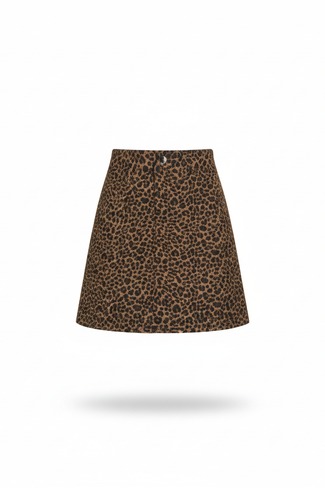 Jupe Jean Léopard Taille Haute Chic