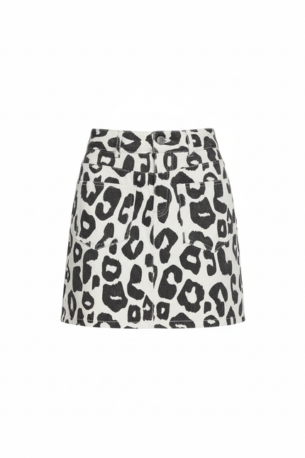 Jupe Jean Mini Léopard Sexy