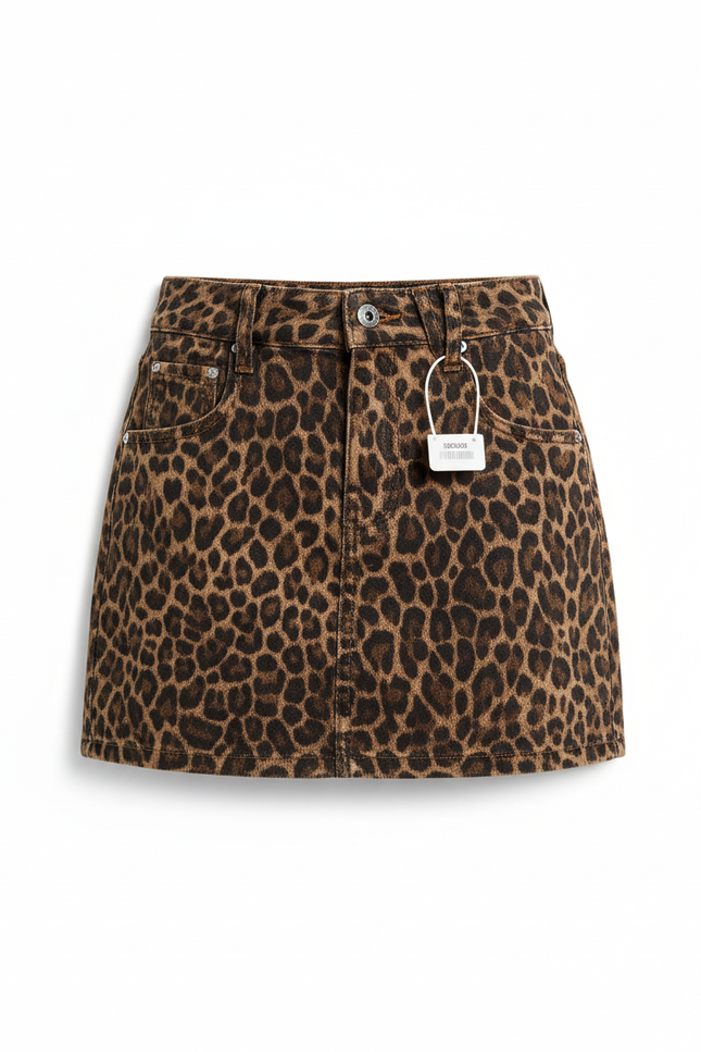 Jupe Jean Léopard Mini Chic Originale