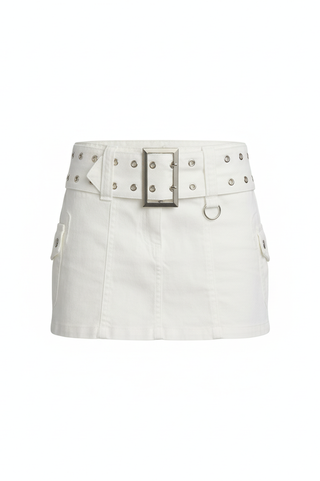 Jupe Jean Mini Blanche Vintage