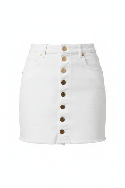 Jupe Courte En Jean Boutonnée Devant